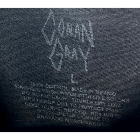 Conan Gray Size Large Black Red Flame Short Sleeve Graphic Band T-Shirt 2020 - Picture 3 of 5